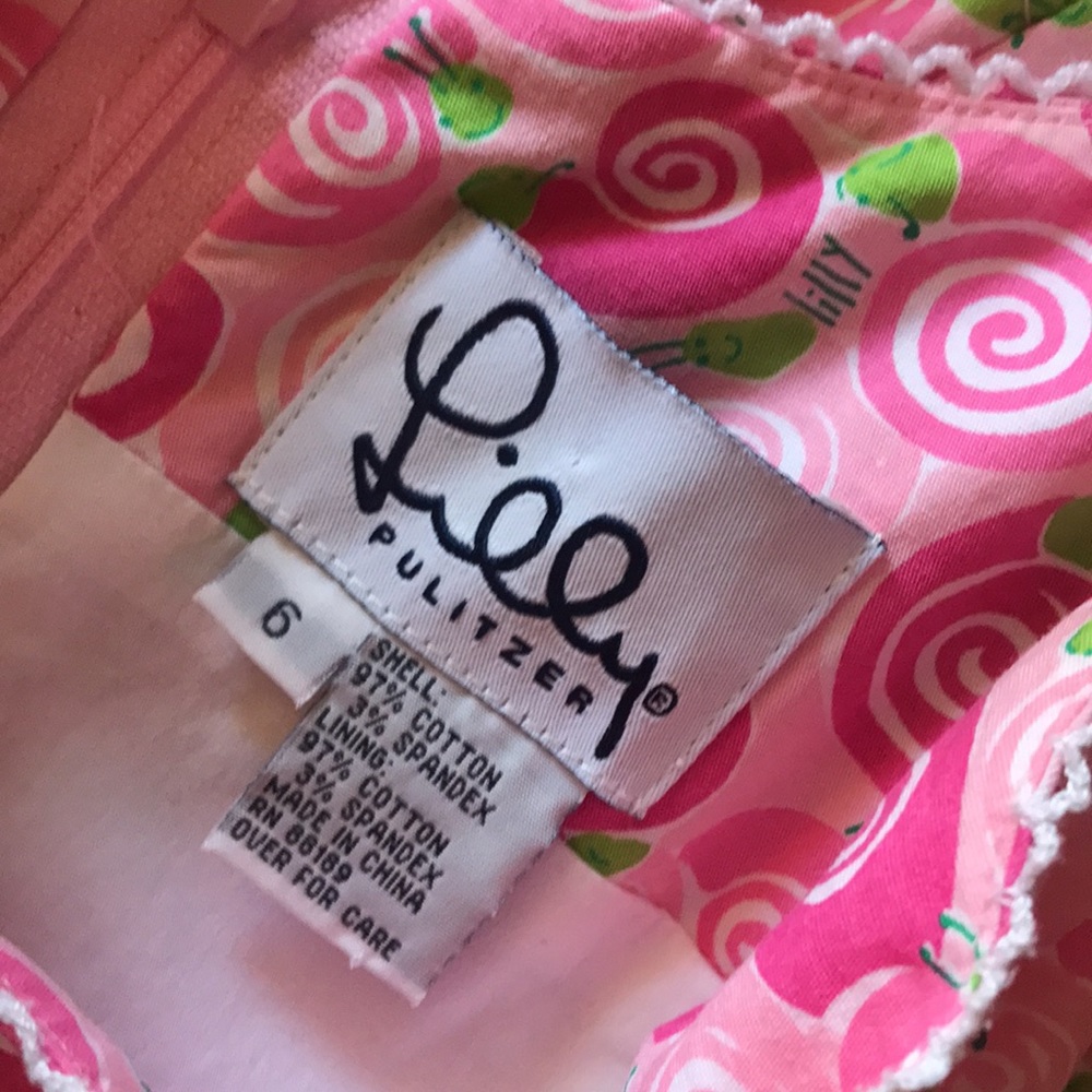 Lilly Pulitzer Rare Vintage White Label Y2k Slip Dress Snail Print Barbie Pink 6 - Picture 16 of 16